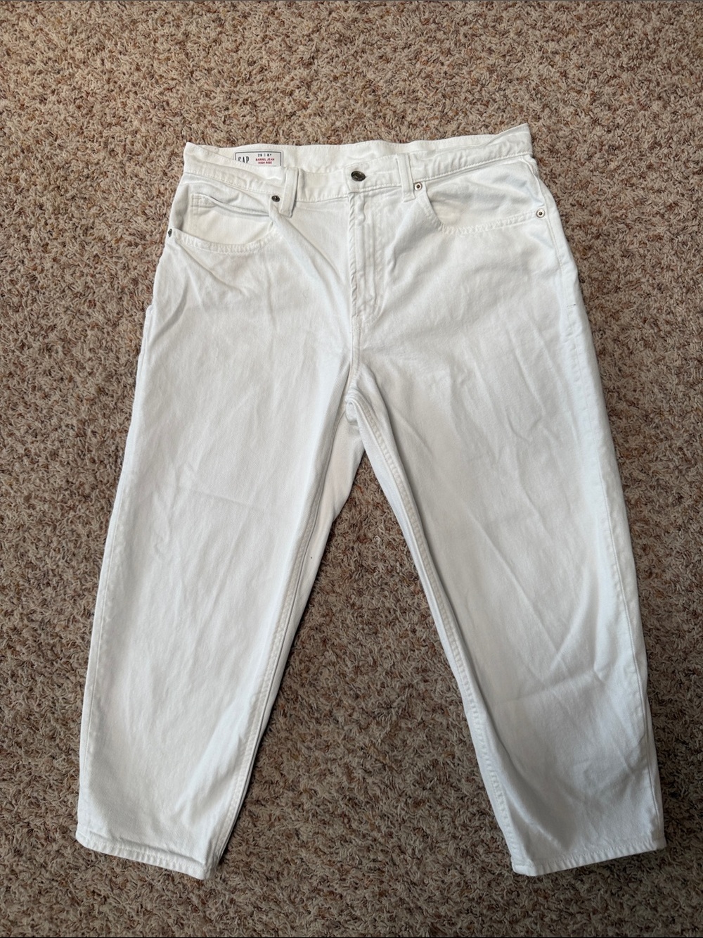 White Barrel Fit Jeans